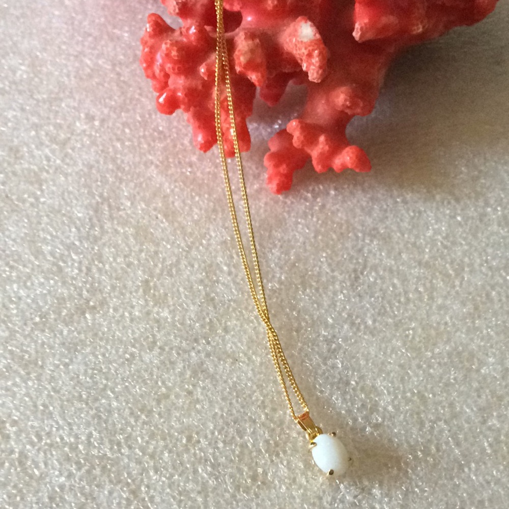 18kgold plated opal necklace